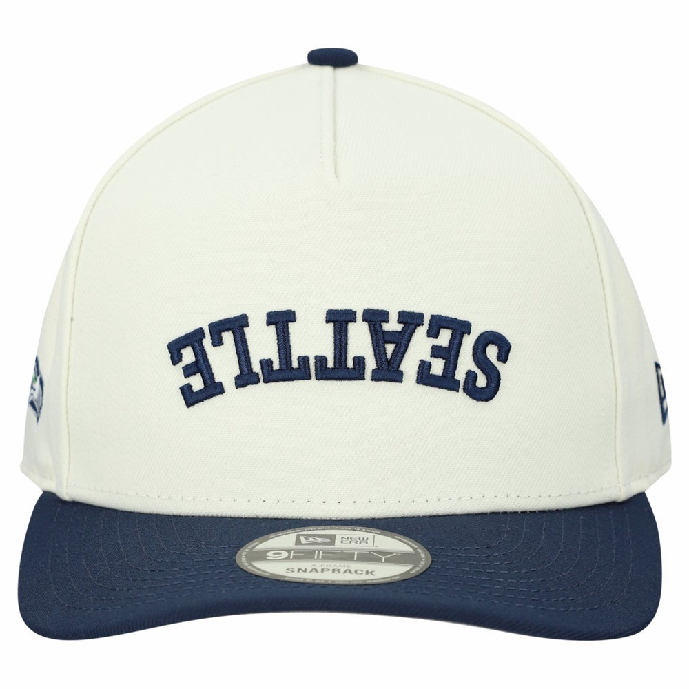 Seattle Seahawks New Era Upside Down 9FIFTY A-Frame Snapback Hat - Cream - NFL