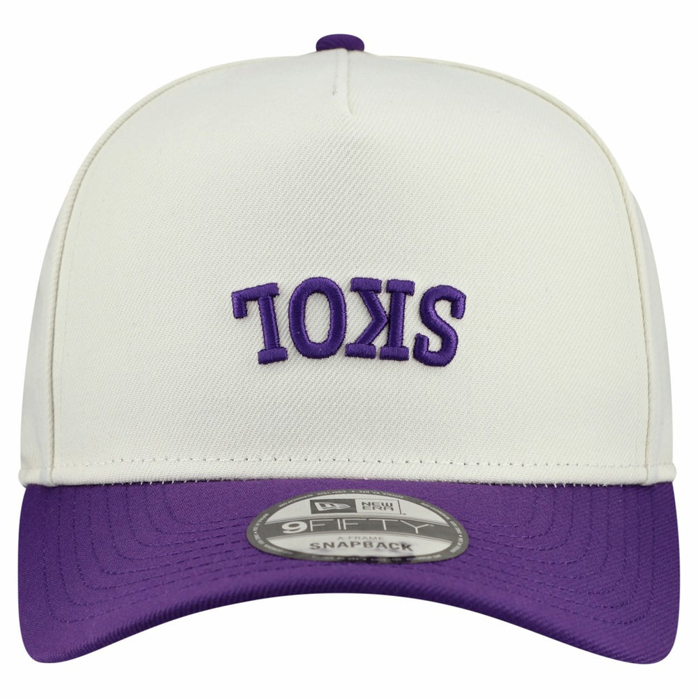Minnesota Vikings New Era Upside Down 9FIFTY A-Frame Snapback Hat - Cream - NFL