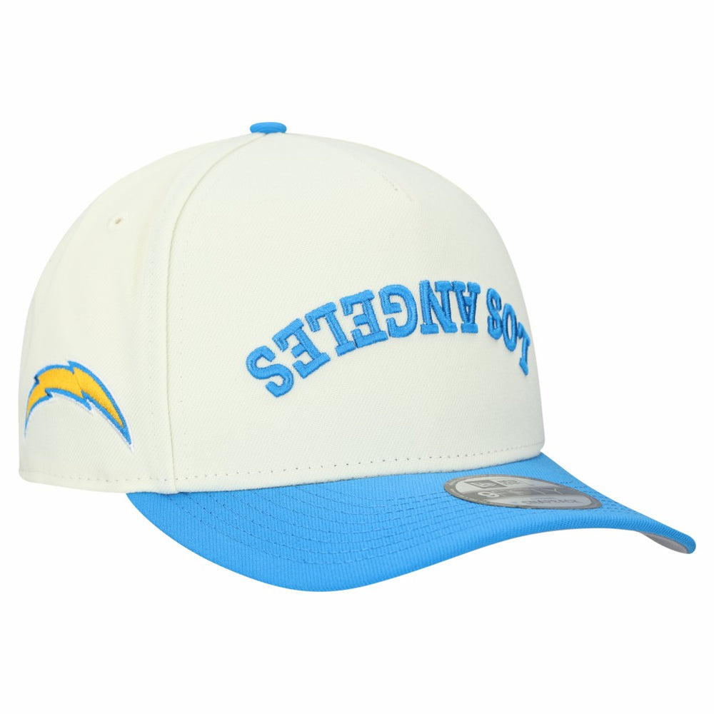 Los Angeles Chargers New Era Upside Down 9FIFTY A-Frame Snapback Hat - Cream - NFL
