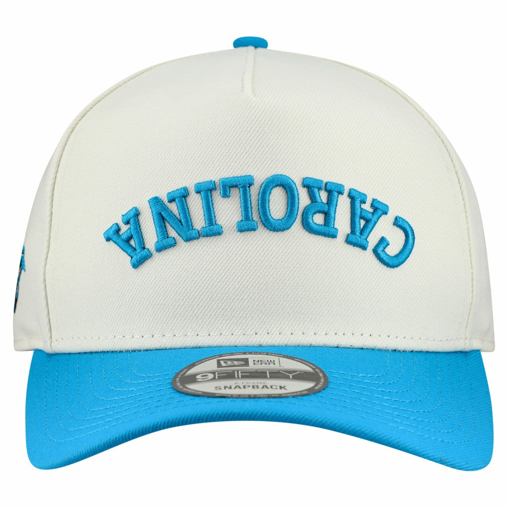 Carolina Panthers New Era Upside Down 9FIFTY A-Frame Snapback Hat - Cream - NFL