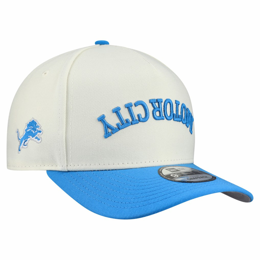 Detroit Lions New Era Upside Down 9FIFTY A-Frame Snapback Hat - Cream - NFL