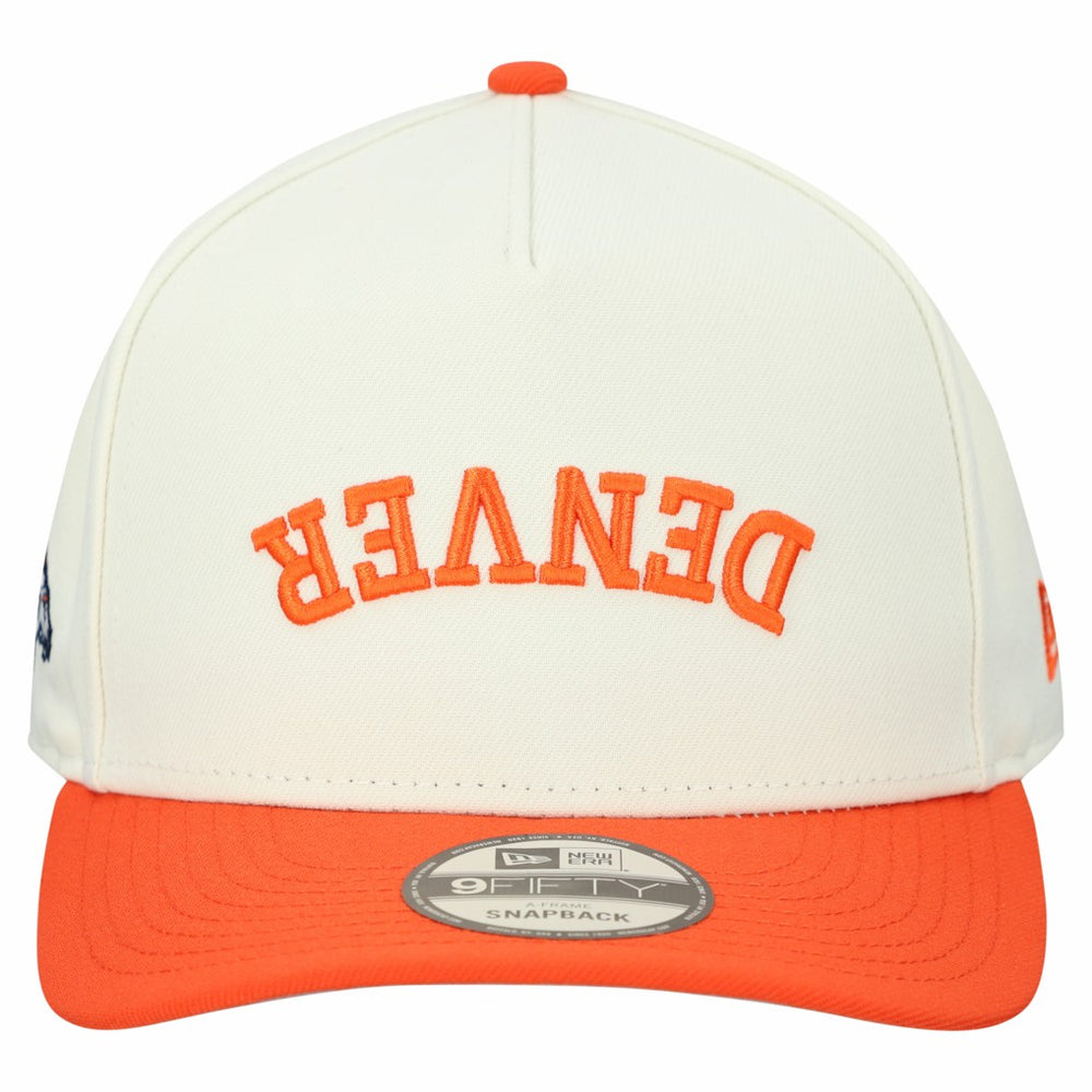 Denver Broncos New Era Upside Down 9FIFTY A-Frame Snapback Hat - Cream - NFL