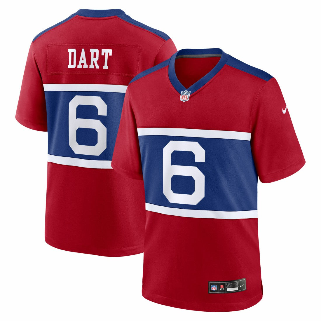 Jaxson Dart New York Giants Alternate Century Red Game Jersey - Red - Nike