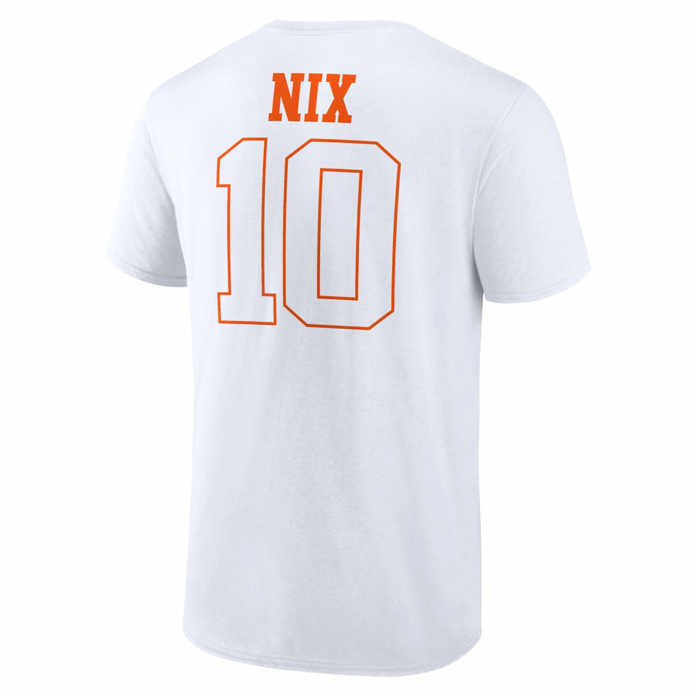 Bo Nix Denver Broncos Outline Player T-Shirt - White - NFL