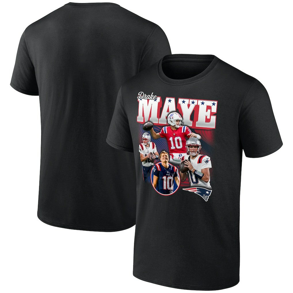 Drake Maye New England Patriots Notorious T-Shirt - Black - NFL
