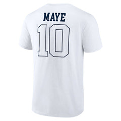 Drake Maye New England Patriots Outline Player T-Shirt - White - NFL