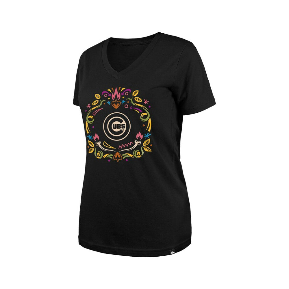 Chicago Cubs New Era Women's Día de los Muertos V-Neck T-Shirt Online