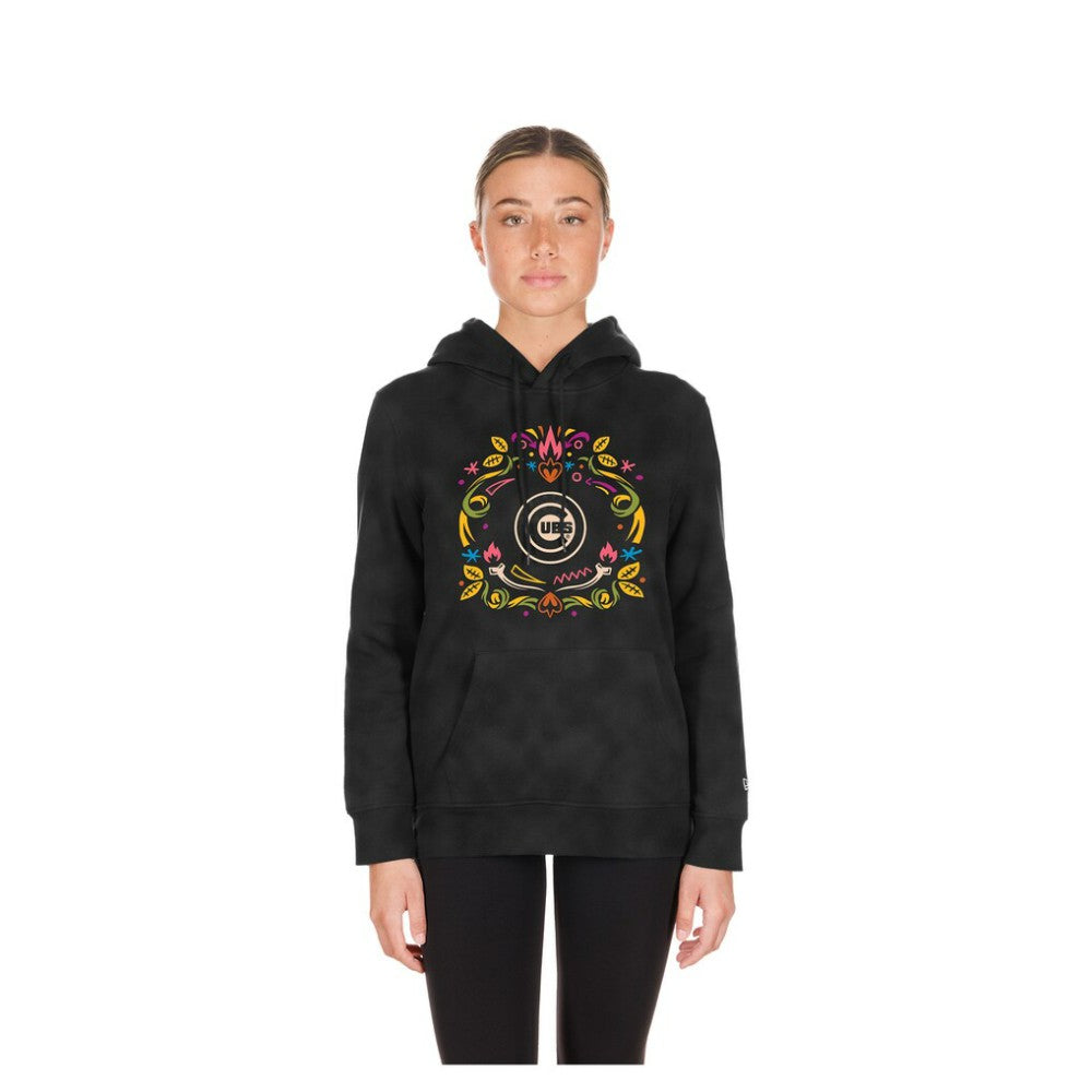 Chicago Cubs New Era Women's Día de Muertos Mineral Wash Hoodie Sweatshirt Discount