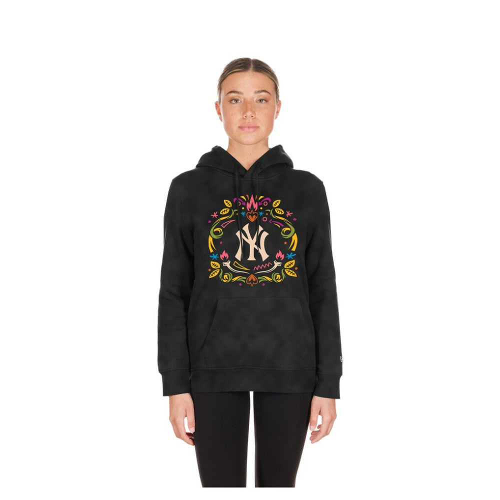 New York Yankees New Era Women's Día de Muertos Mineral Wash Hoodie Sweatshirt Outlet