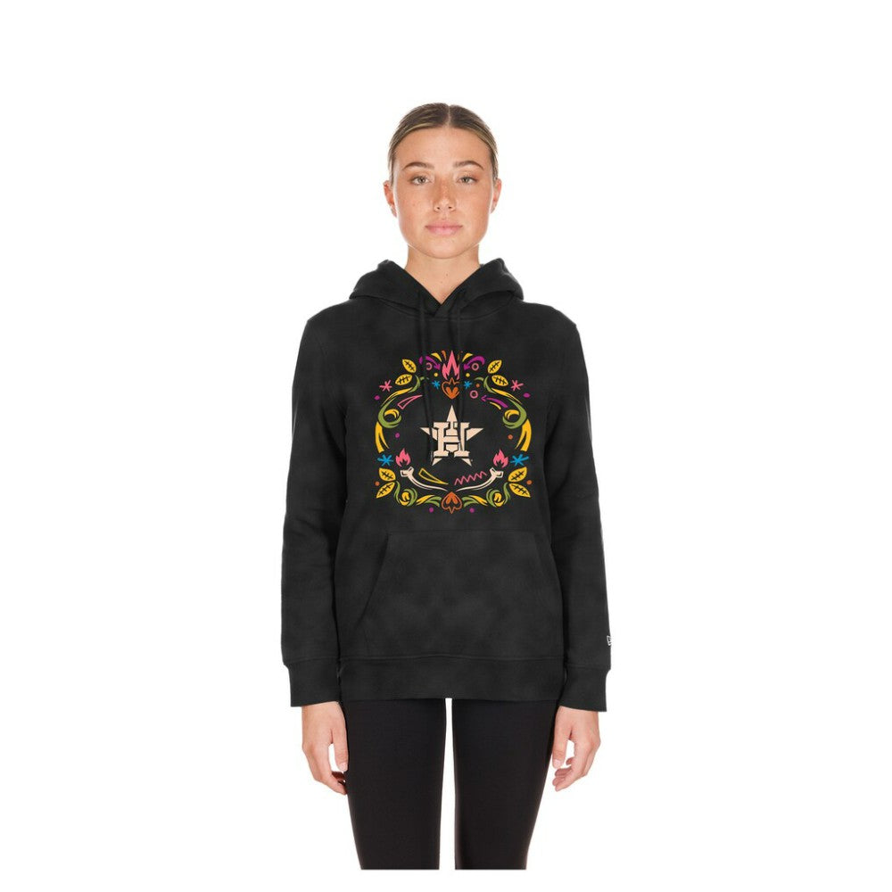 Houston Astros New Era Women's Día de Muertos Mineral Wash Hoodie Sweatshirt Discount