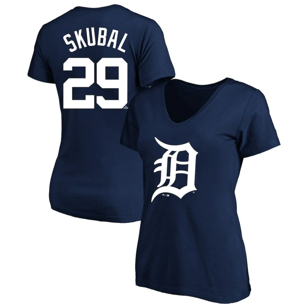 Tarik Skubal Detroit Tigers Profile Women's Plus Size Name & Number V-Neck T-Shirt Outlet