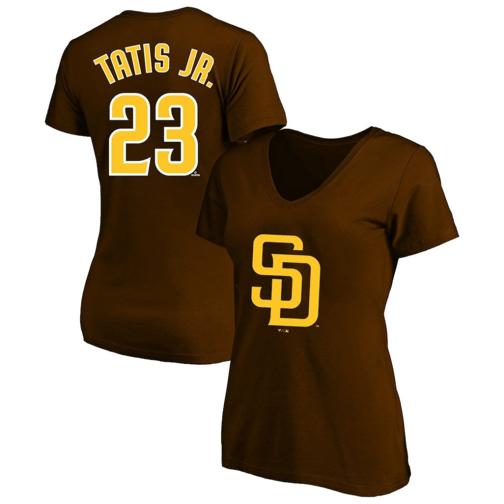 Fernando Tatis Jr. San Diego Padres Profile Women's Plus Size Name & Number V-Neck T-Shirt Sale