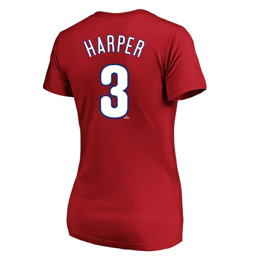Bryce Harper Philadelphia Phillies Profile Women's Plus Size Name & Number V-Neck T-Shirt Online
