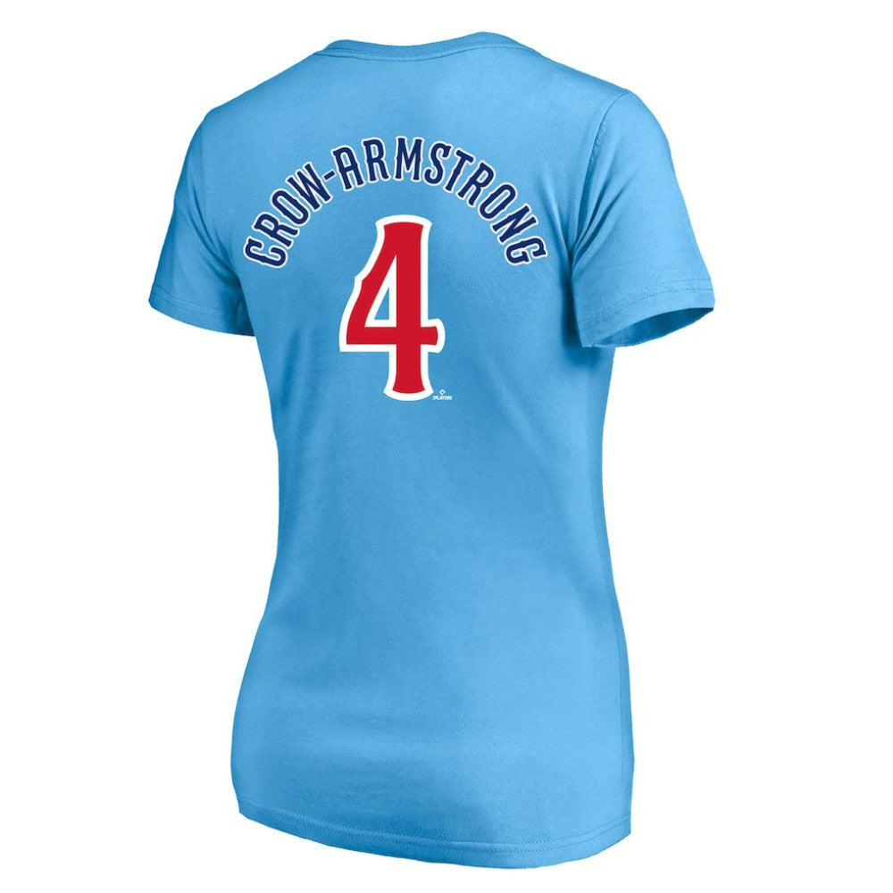 Pete Crow-Armstrong Chicago Cubs Profile Women's Plus Size Name & Number V-Neck T-Shirt Online