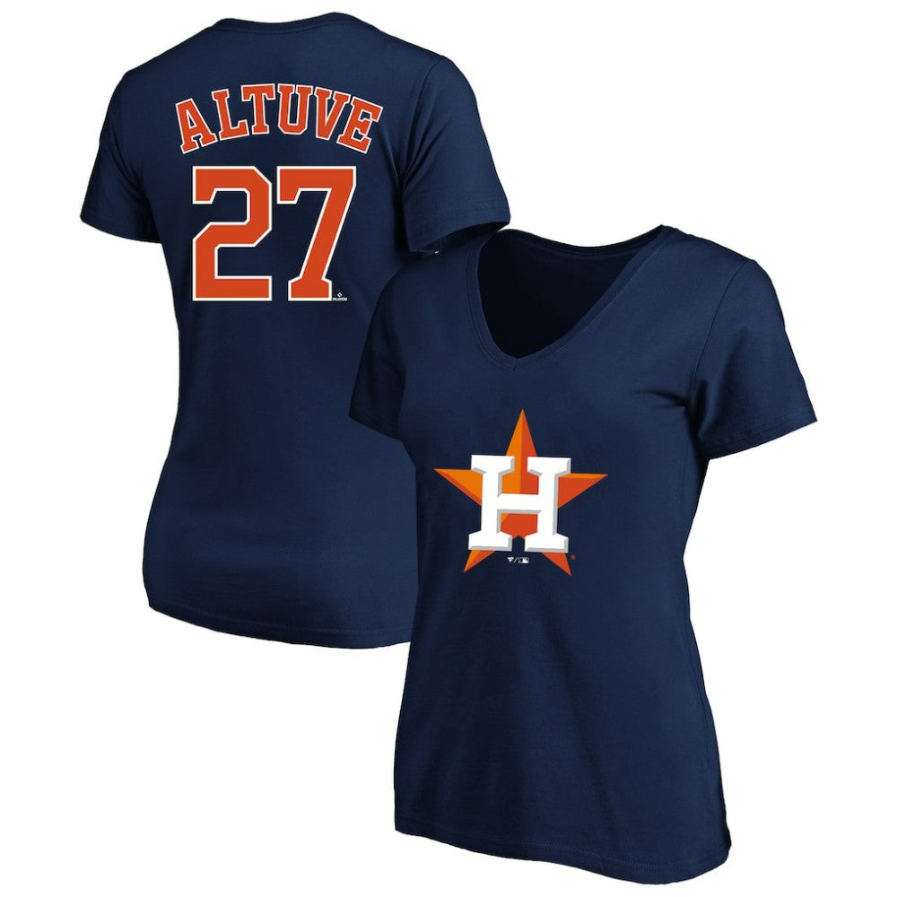 Jose Altuve Houston Astros Profile Women's Plus Size Name & Number V-Neck T-Shirt for sale