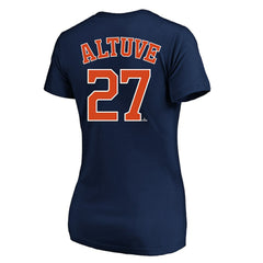 Jose Altuve Houston Astros Profile Women's Plus Size Name & Number V-Neck T-Shirt for sale