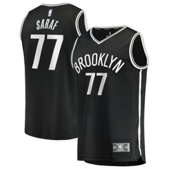 Fanatics Ben Saraf Brooklyn Nets Youth Fast Break Replica Jersey Black Icon Edition
