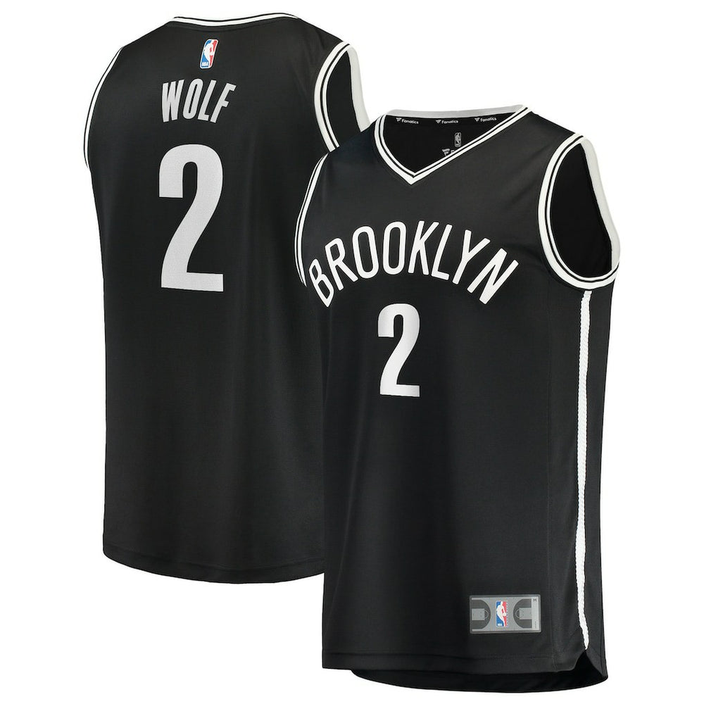 Fanatics Daniel Wolf Brooklyn Nets Fast Break Replica Jersey Black Icon Edition