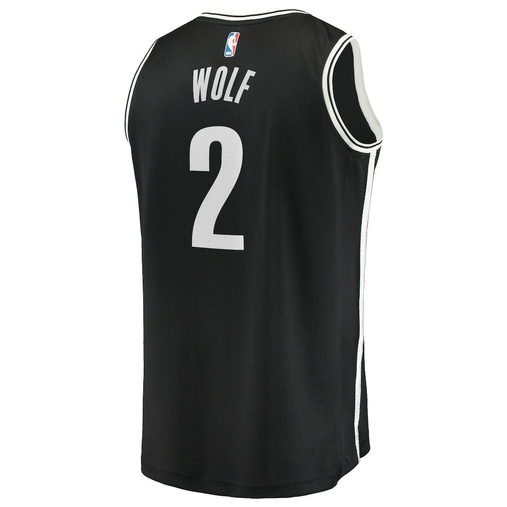 Fanatics Daniel Wolf Brooklyn Nets Fast Break Replica Jersey Black Icon Edition