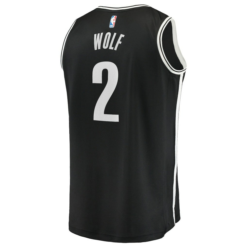Fanatics Daniel Wolf Brooklyn Nets Fast Break Replica Jersey Black Icon Edition