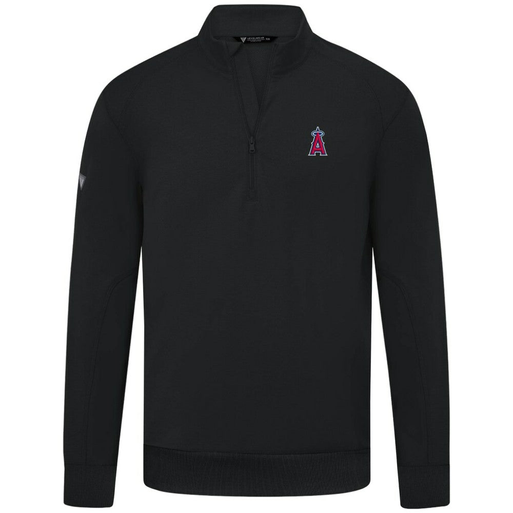Los Angeles Angels Levelwear Upright Insignia Tri-Blend Quarter-Zip Pullover Outlet