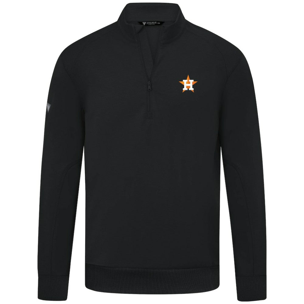Houston Astros Levelwear Upright Insignia Tri-Blend Quarter-Zip Pullover Outlet