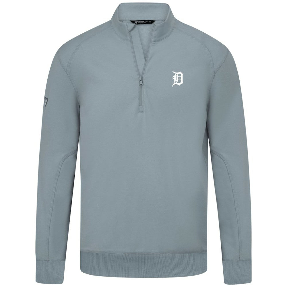 Detroit Tigers Levelwear Upright Insignia Tri-Blend Quarter-Zip Pullover for sale