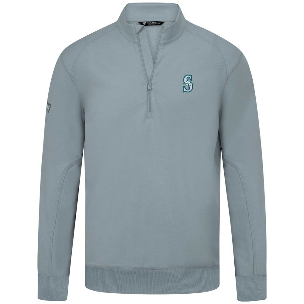 Seattle Mariners Levelwear Upright Insignia Tri-Blend Quarter-Zip Pullover Outlet
