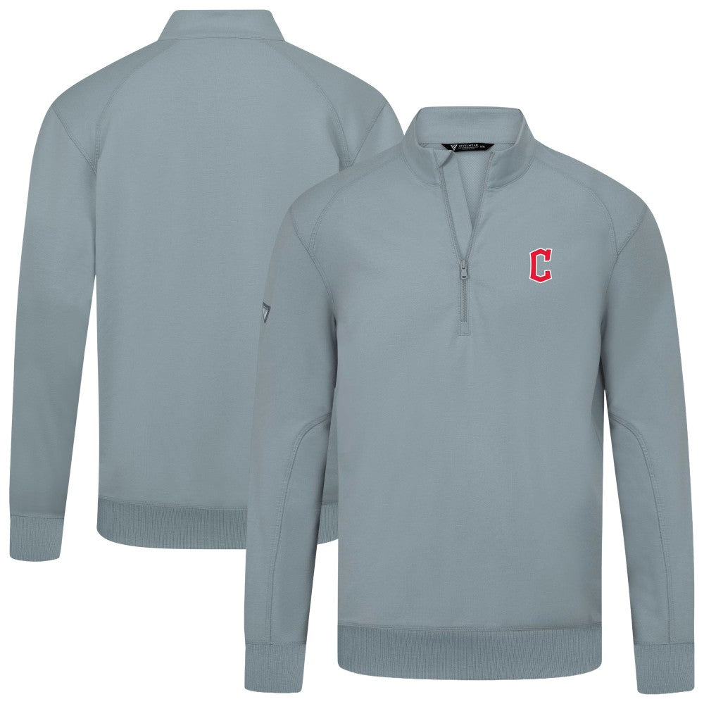Cleveland Guardians Levelwear Upright Insignia Tri-Blend Quarter-Zip Pullover Discount