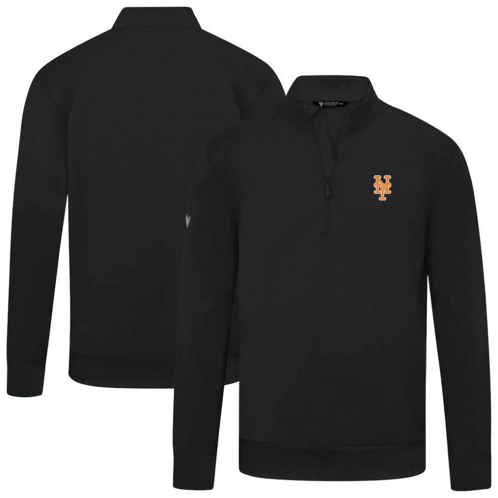 New York Mets Levelwear Upright Insignia Tri-Blend Quarter-Zip Pullover Sale