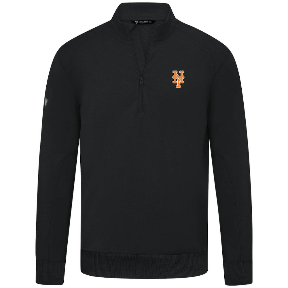 New York Mets Levelwear Upright Insignia Tri-Blend Quarter-Zip Pullover Sale