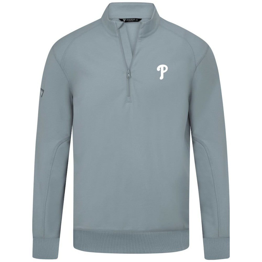 Philadelphia Phillies Levelwear Upright Insignia Tri-Blend Quarter-Zip Pullover Outlet