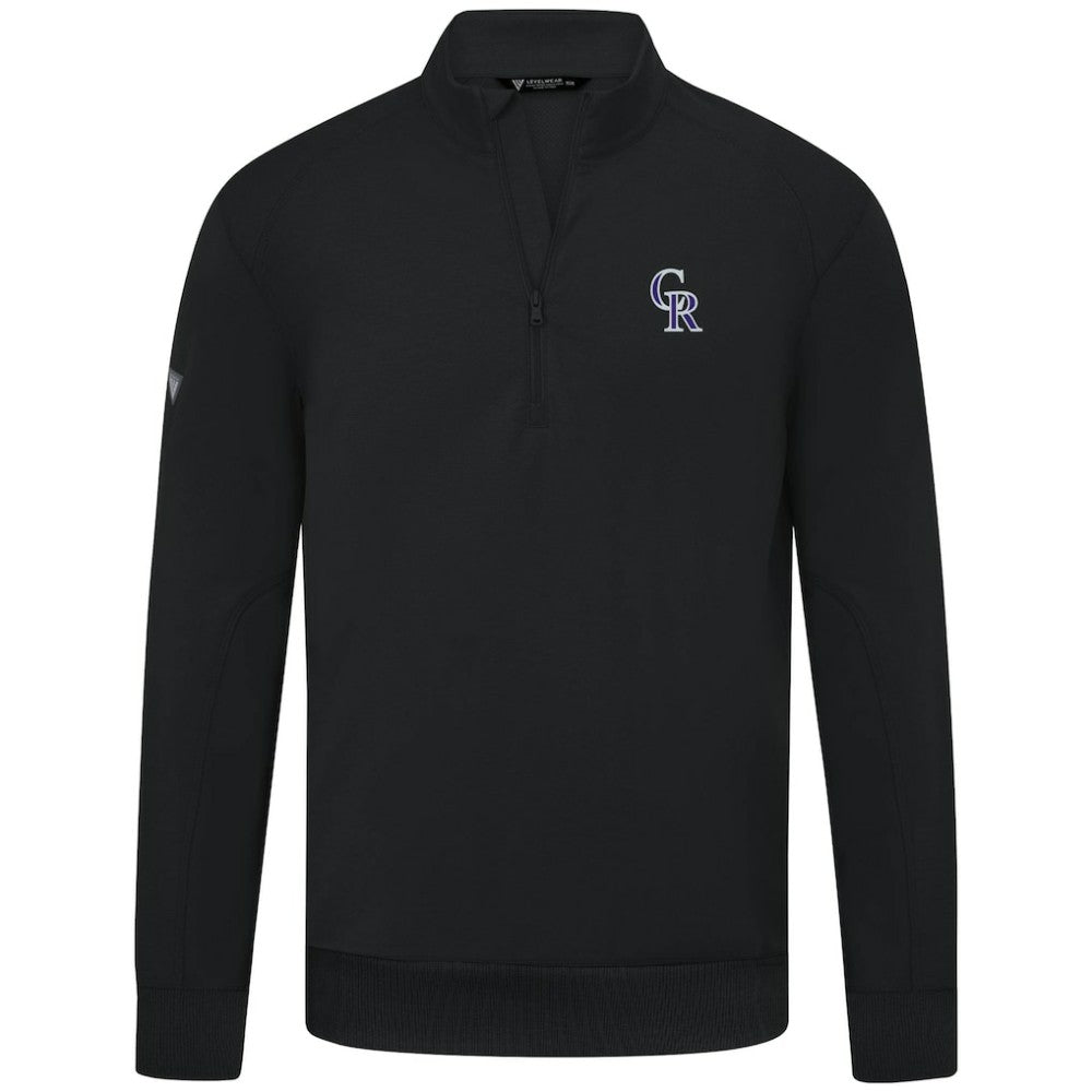 Colorado Rockies Levelwear Upright Insignia Tri-Blend Quarter-Zip Pullover Sale