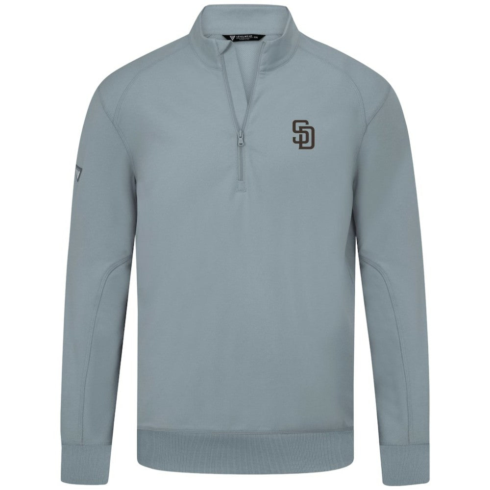 San Diego Padres Levelwear Upright Insignia Tri-Blend Quarter-Zip Pullover for sale