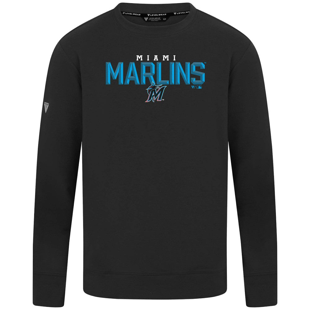 Miami Marlins Levelwear Mandate Carve Tri-Blend Sweatshirt Outlet