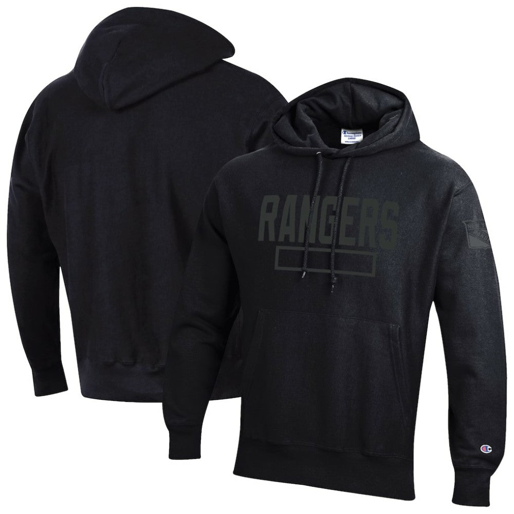 New York Rangers Champion Tonal Reverse Weave Fleece Hoodie - Black | NHL on sale
