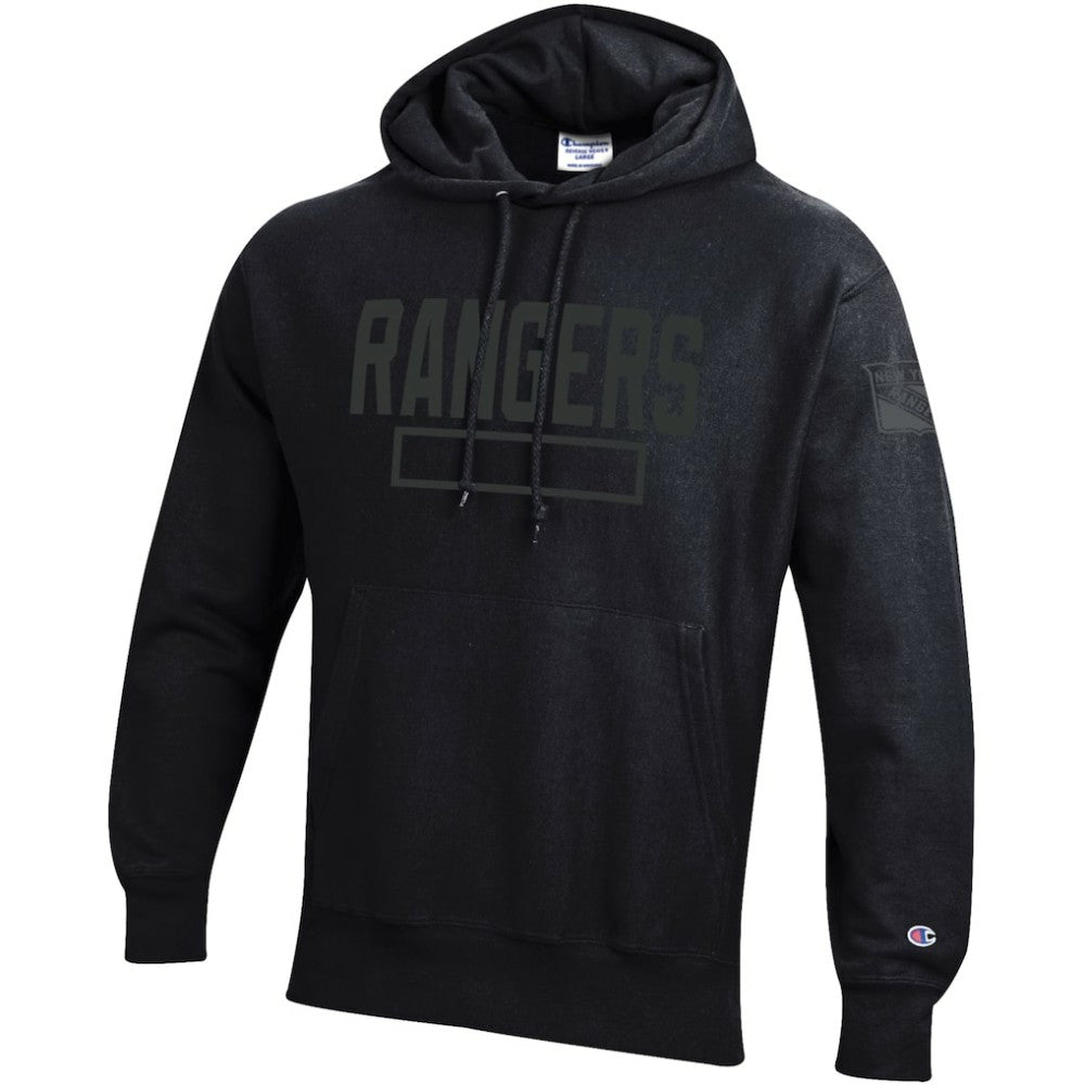New York Rangers Champion Tonal Reverse Weave Fleece Hoodie - Black | NHL on sale