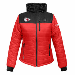 Kansas City Chiefs ActionHeat Women's 5V Battery Heated Insulated Puffer Full-Zip Jacket - Red/Black - NFL