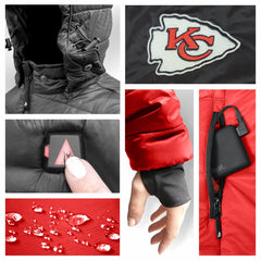 Kansas City Chiefs ActionHeat Women's 5V Battery Heated Insulated Puffer Full-Zip Jacket - Red/Black - NFL