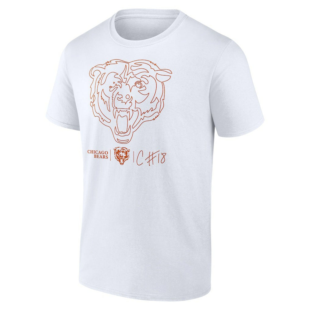 Caleb Williams Chicago Bears Outline Player T-Shirt - White - NFL