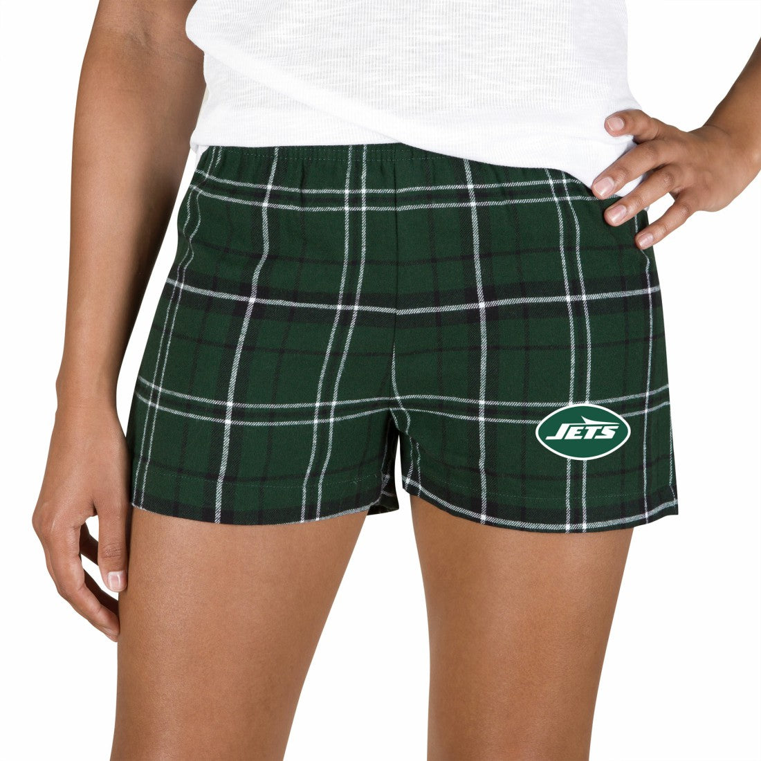 New York Jets Concepts Sport Women's Ultimate Flannel Shorts - Green/Black - NFL