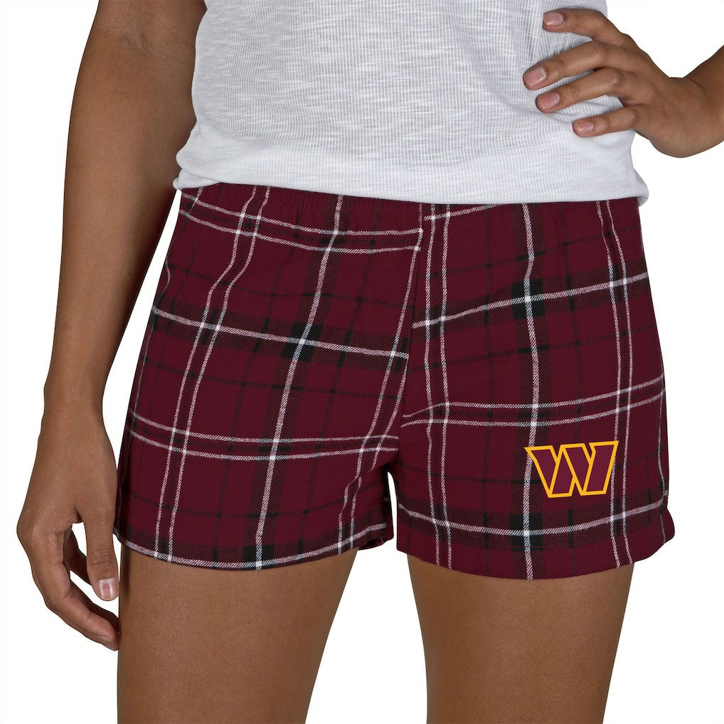 Washington Commanders Concepts Sport Women's Ultimate Flannel Shorts - Burgundy/Black - NFL
