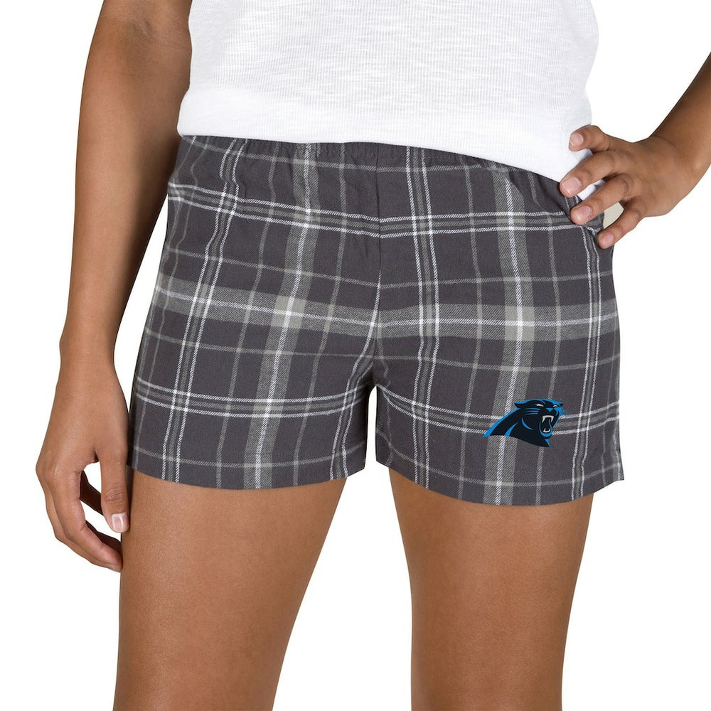 Carolina Panthers Concepts Sport Women's Ultimate Flannel Shorts - Charcoal/Gray - NFL