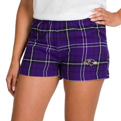 Baltimore Ravens Concepts Sport Women's Ultimate Flannel Shorts - Purple/Black - NFL