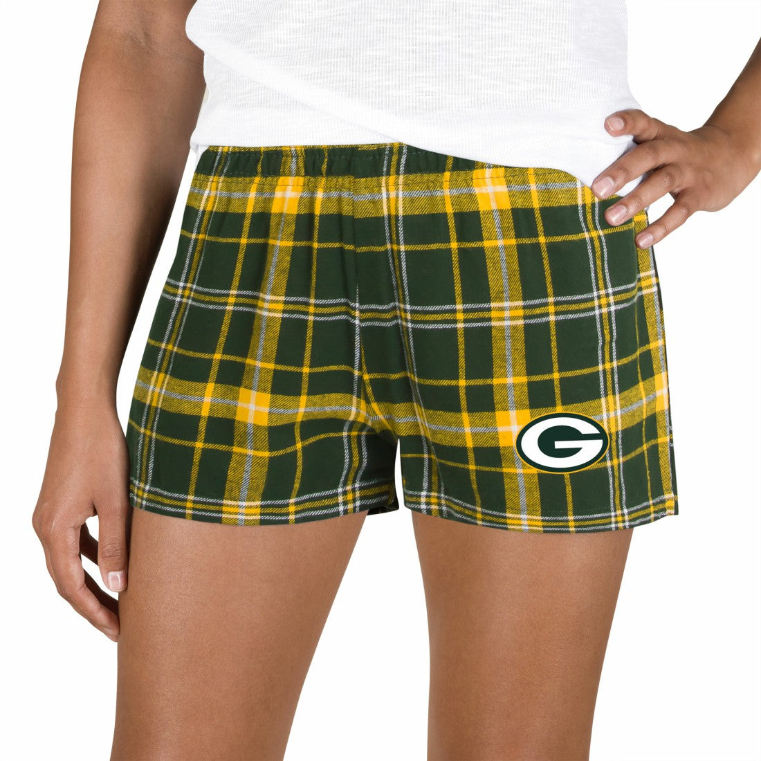 Green Bay Packers Concepts Sport Women's Ultimate Flannel Shorts - Green/Gold - NFL