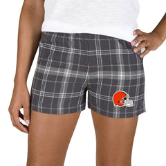 Cleveland Browns Concepts Sport Women's Ultimate Flannel Shorts - Charcoal/Gray - NFL