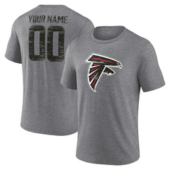 Atlanta Falcons Heritage Custom Name & Number Tri-Blend T-Shirt - Gray - NFL