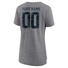 Chicago Bears Women's Heritage Custom Name & Number Tri-Blend T-Shirt - Gray - NFL