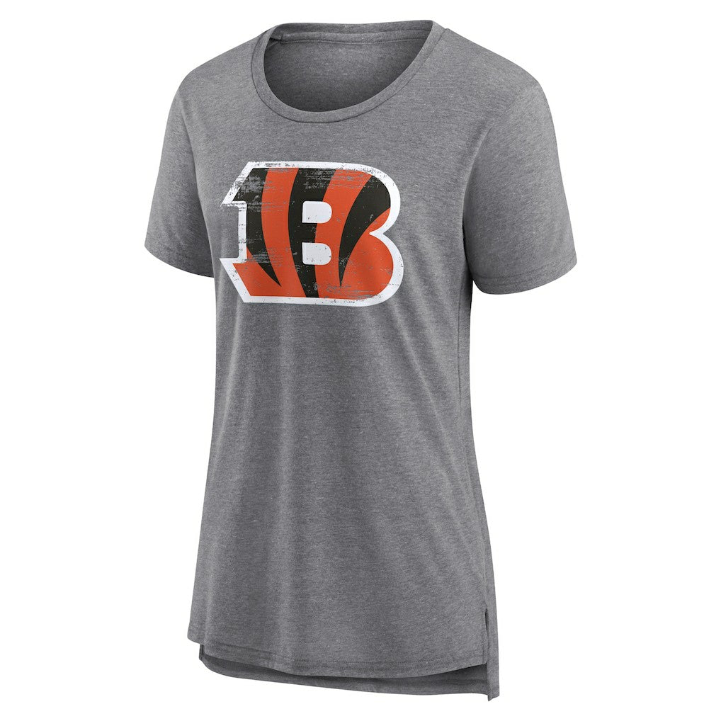 Cincinnati Bengals Women's Heritage Custom Name & Number Tri-Blend T-Shirt - Gray - NFL