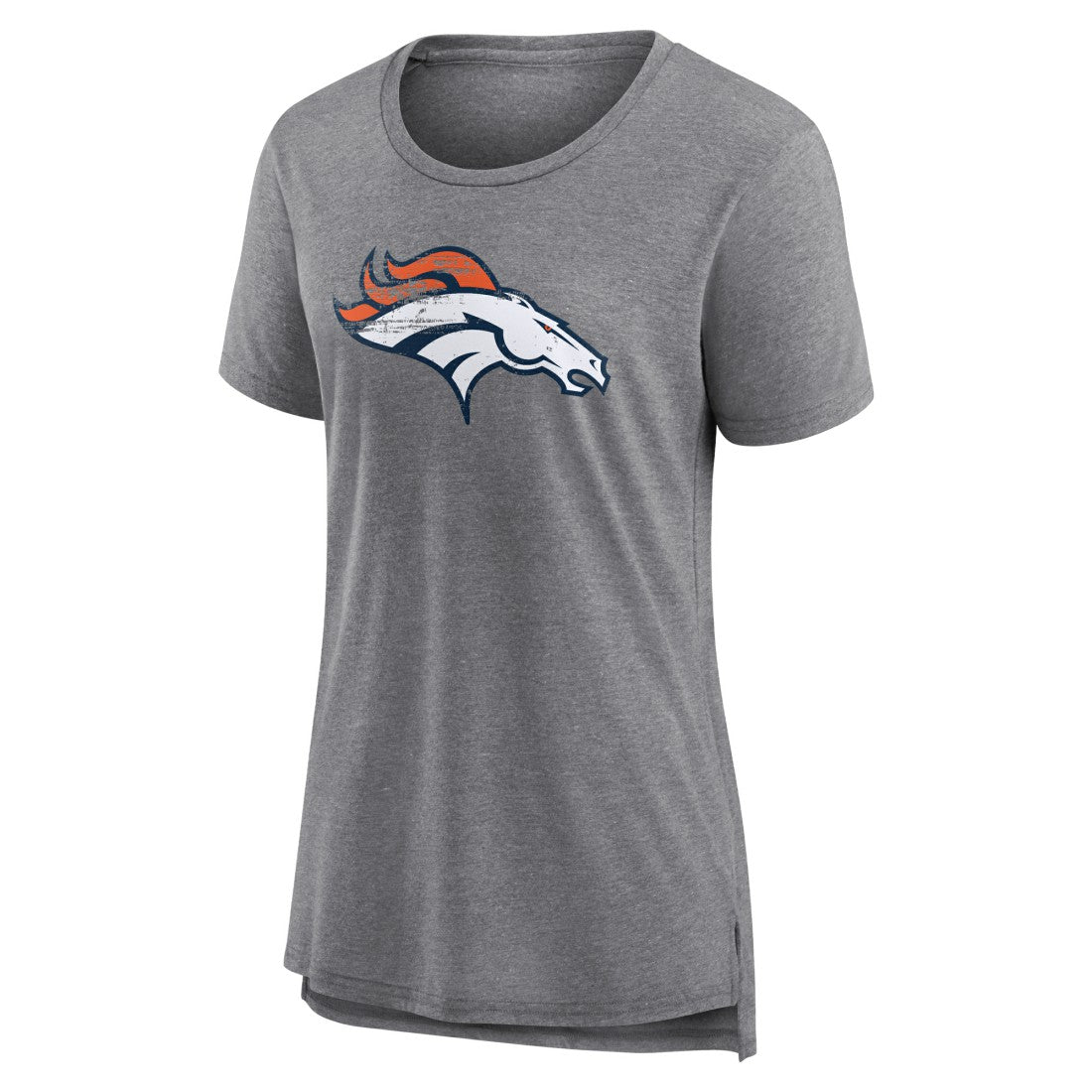 Denver Broncos Women's Heritage Custom Name & Number Tri-Blend T-Shirt - Gray - NFL